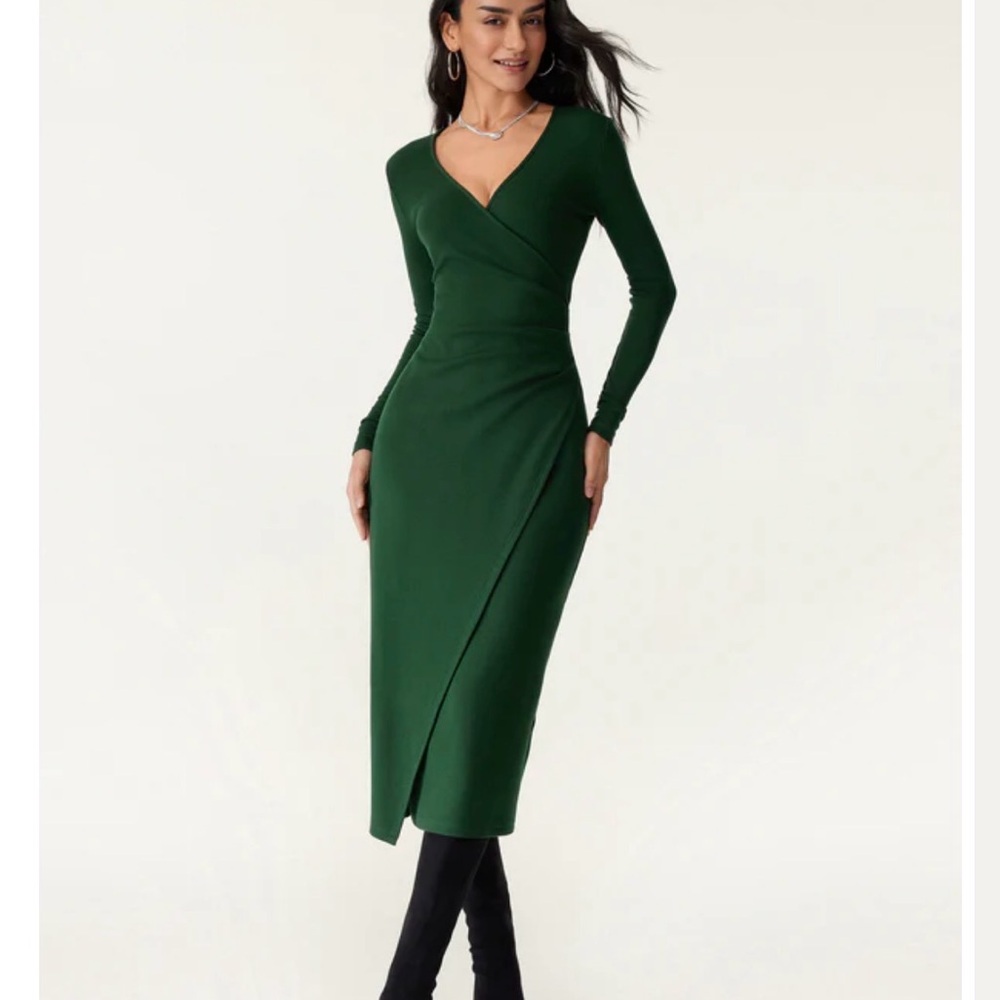 OGL Women's Bush Green Long Sleeve Dress - Size L- NWT